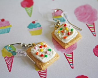 Poptarts Inspired Earrings | Polymer Clay Earrings | Kawaii Jewelry | Food Jewelry | Breakfast Jewelry, Poptart Jewelry, Cute Earrings