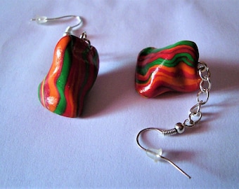 Cherry candy polymer clay earrings fimo clay forain