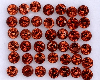 Natural Red Garnet Round Cut 2 mm Lot 100 Pcs 4.49 Cts Lustrous Red Gemstones