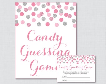 sip gold baby guessing candy shower invitation peonies roses printable game pink