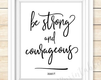 Joshua 1:9 printable Bible verse Be strong and courageous