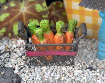 Carrot Basket for Miniature Garden, Fairy Garden