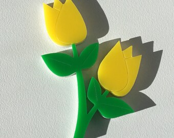 Yellow Tulip Brooch