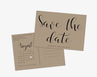 save date postcard