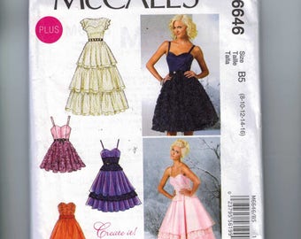 Misses Sewing Pattern McCalls M6646 6646 Party Dress Lace Sweetheart Neckline Prom Cut Plus Size 18W 20W 22W 24W Or 8-10-12-14-16 UNCUT
