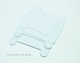 1 x set of 6 note cards sort, white - sewing notions storage