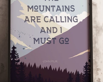mountains are calling, Illustrative design-18x24