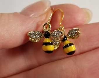 Bee Earrings, Bumble Bee Earrings, Honey Bee Earrings, Bee Jewelry