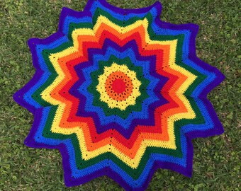 Baby Blanket, Crochet Baby Blanket, Blanket, Crochet Blanket, 12 Point Star Blanket, Crochet Rainbow Blanket, Rainbow Baby Blanket, Rainbow