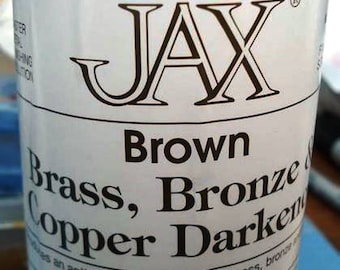 4 oz. (118 ml) - Wide Mouth Jar ~~ Jax Brown Darkener for Copper, Brass & Bronze Metals only. Doesn't work on Solder.