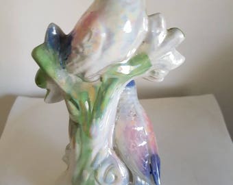 Lustreware pair of birds ornament