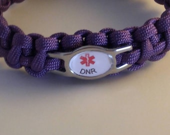 DNR "Medical Alert" Paracord Medical Alert Bracelet, No MRI, Heart, lungs , Cancer,Free Shipping