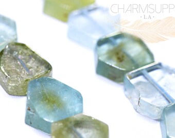 High Quality Aquamarine Hexagon beads, FULL STRAND