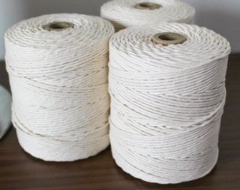 Macrame Cotton Rope, Cotton String, Macrame Cord, Macrame Twine, Craft String, Cotton Cord, DIY macrame 1.5MM, 2MM, 3MM, 5MM thick