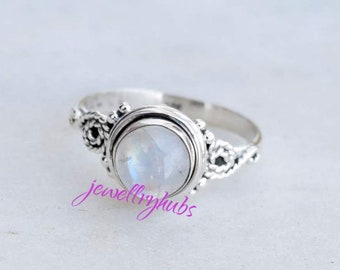 Moonstone Ring, Rainbow Moonstone Ring, Moonstone Silver Ring, 925 Sterling Silver Ring, Stone Ring, Gypsy Ring, Bohemian Ring