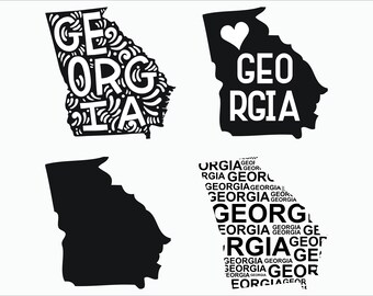 Georgia / 4 designs / SVG / Dxf / Png / Eps/ Cricut explore / printable / silhouette / INSTANT DOWNLOAD vector files for cutting machines