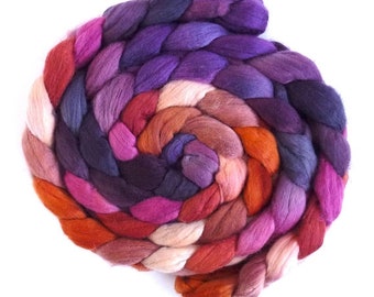 Finn Wool Hand Spinning Roving, Hand Dyed, Earthly Decadence