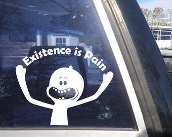 Mr Meeseeks "Existence is Pain" - Rick and Morty - Car Window or Laptop Decal