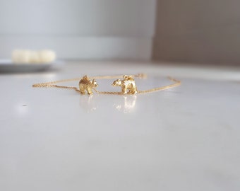 Minimal 18k Gold Bear necklace,Winter Bear Necklace,Baby Bear necklace,Bridesmaid Gift,Mothers day Necklace,birthday gift