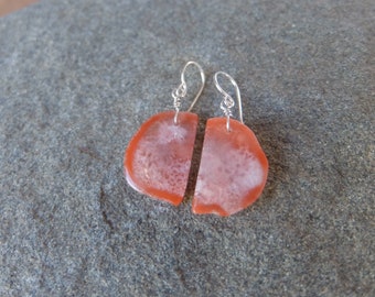 Carnelian Quartz earrings - ethically sourced gem stone from Australia - orange gem stone earrings