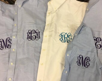Monogrammed Button-Up Shirt