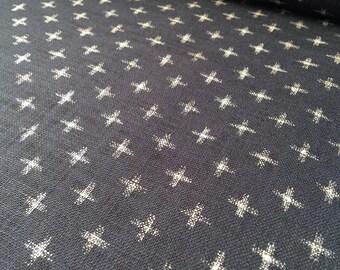 Sevenberry cross kasuri-print pattern navy indigo blue Japanese cotton fabric
