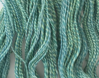 Handspun Wool Yarn - Koolaid Dyed - Green Wool Yarn - Free Shipping in the Continental US!