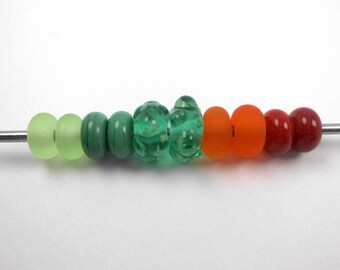 Handmade Lampwork accent beads, Handmade lampwork earring bead pairs, lampwork bead pairs
