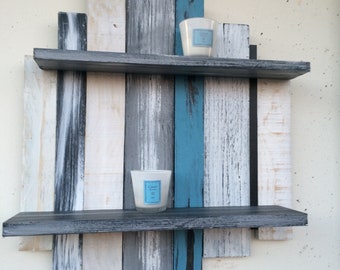 Small wooden unconventional shelf