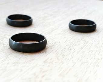 Black Wedding Ring. Men's Wedding Ring. Sterling Silver. Oxidised. Oxidized. Grey/gray. Gunmetal. Minimalist. Modern. Wedding Band.