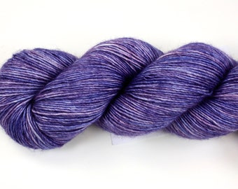 Aster--hand dyed sock weight yarn, merino and silk single ply, (438yds/100gm)