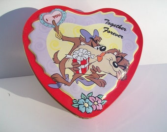 Vintage Heart Shaped Metal Tin