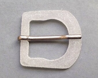 Vintage frosted white 3.8 cm belt buckle