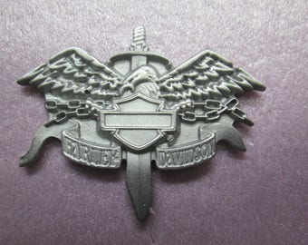 vintage harley davidson eagle and sword pin