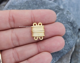 extra strong magnetic clasp for two 2 strand matte gold plated BRASS multistrand turkish findings multi strand clasps mdla240