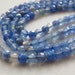 Blue Agate Faceted Round Beads. 4mm Approx. 14.5" Strand.