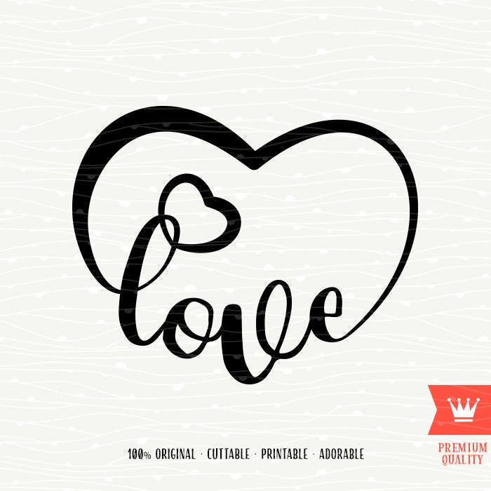 Download Love Hearts SVG Decal Cutting File Engagement Heart Wedding