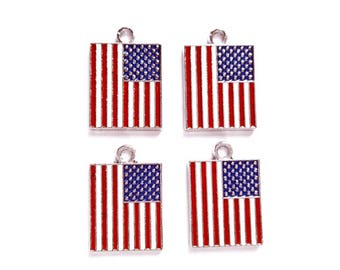 4 American Flag Charms - 21-37-11