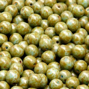 100pcs 4mm Czech Glass Pressed Beads Turquoise Blue Travertine (4RP012)