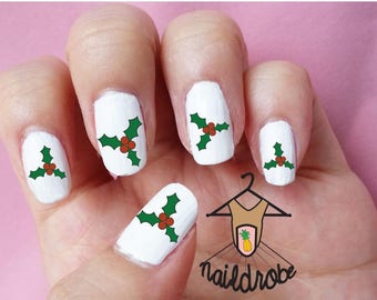 30 Mistletoe Christmas Nail Decals