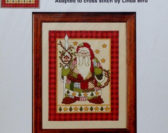 Cross Stitch Pattern | PATCHWORK SANTA | Design Connection | Rebecca Carter | Linda Bird | Counted Cross Stitch Pattern | Chart Pack