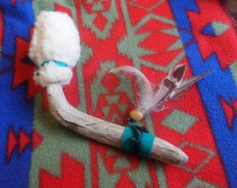 Soft Fleece Drum Beater with Driftwood Handle
