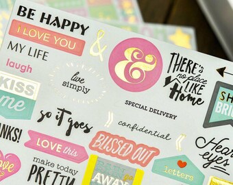HAPPY Scrapbook Stickers Scrapbook Accessories