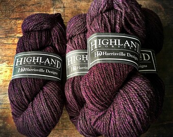 Worsted weight wool yarn - rustic wool yarn, Blackberry, purple yarn, wool knitting yarn, crocheting yarn, worsted wool