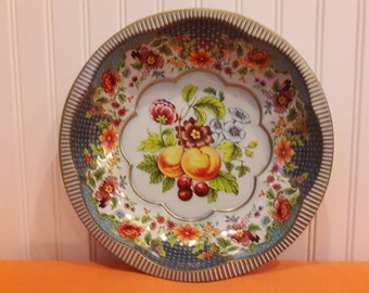 Daher Decorated Ware, metal serving bowl, 1970s, Made in England