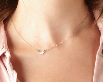 LUNA Necklace • Tiny Crescent Moon Necklace • Dainty Moon Necklace, Crescent Moon Pendant, Simple Moon Necklace, Whimsical Necklace, Gift