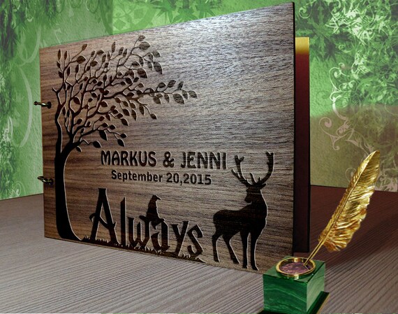 Rustic Wedding Guest Book / Harry Potter Guest Book Wood