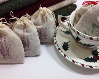 Three Lavender Filled Sachet Bags for Wool Stash, Dresser Drawers, Linen Closets, J870, Rug Hooking Gift, Gift Exchange