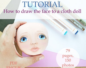 How to draw face, Tutorial, cloth doll, pdf, step by step guide, drawing a face, rag doll, paint a face, Face Painting, for beginner, faces