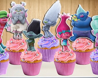 TROLLS Cupcake Toppers, TROLLS Cupcake Picks, Trolls Cake Topper, Trolls Cake Pop Topper, PRINTABLE